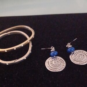 Ladies Bangle Bracelets & Earrings EUC